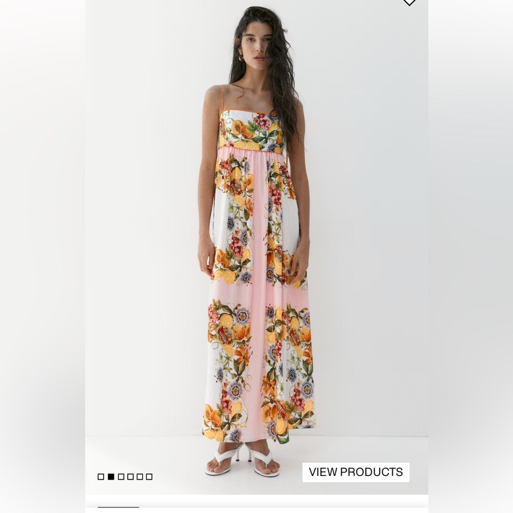H&M Lemon and fruit tie strap dress - Picture 1 of 4